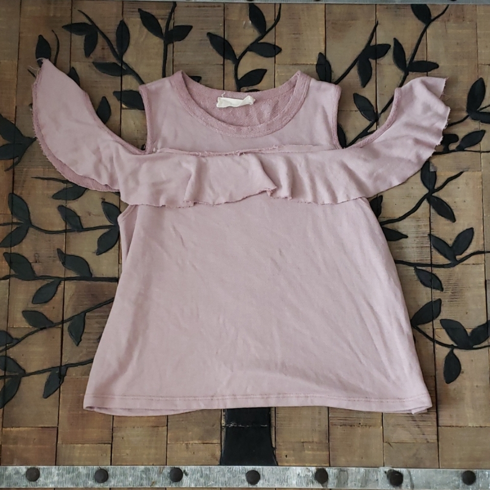 Twinkle Lavender Super Soft Ruffle Knit Top EUC